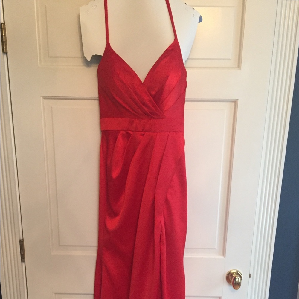 Jasz Couture Red Satin Prom Dress
